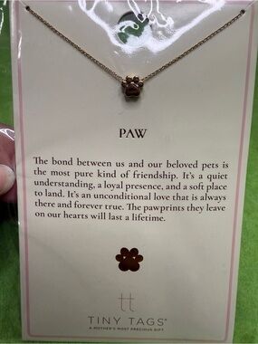 Tiny Tags Gold Paw Necklace - Paw Pendant